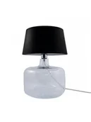 Lampy stojące - Zuma Line Szklana LAMPA stołowa BATUMI 5528BK abażurowa LAMPKA stojąca czarna przezroczysta 5528BK - miniaturka - grafika 1