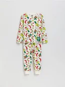 Skarpetki dla dzieci - Reserved - Świąteczna piżama Grinch - złamana biel - miniaturka - grafika 1