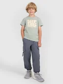 Spodnie i spodenki dla chłopców - 4F Spodnie casual cargo chłopięce - szare 122 (6-7 lat) - miniaturka - grafika 1