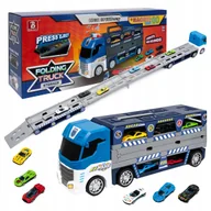 Samochody i pojazdy dla dzieci - Wyrzutnia Autek Ciężarówka Transporter Laweta 3W1 Ogromna 130 Cm + Resoraki - miniaturka - grafika 1