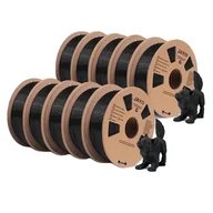 Filamenty i akcesoria do drukarek 3D - Filament do drukarek 3D JAYO, 10 rolek po 1,1 kg każda, przyjazne dla środowiska opcje PLA i PETG, PLA Black 10 rolek - miniaturka - grafika 1