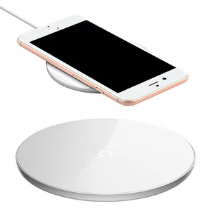 Baseus Simple stylowa bezprzewodowa ładowarka Qi 2A 1.67A 10W z kablem USB / Lightning 1,2M biały (CCALL-JK02) - Ładowarki do telefonów - miniaturka - grafika 1