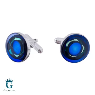 Srebrne spinki do mankietów Bermuda Blue SMM-013 - Spinki do mankietów i krawatów - miniaturka - grafika 2