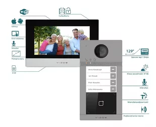 Wideodomofon IP czterorodzinny VIDOS ONE S2404-P Monitory  WiFi aplikacja - Wideodomofony - miniaturka - grafika 2