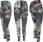 Legginsy - Legginsy Wyszczuplające Kolorowe Kolorowe Leginsy Nadruk Sportowe Push Up - miniaturka - grafika 1