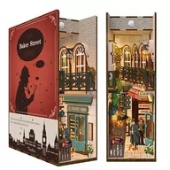 Zabawki kreatywne - Składany Drewniany Model LED - Book Nook Sherlock Holmes z Baker Street - miniaturka - grafika 1