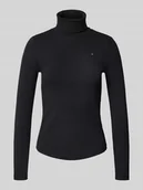 Bluzki damskie - Bluzka z długim rękawem o kroju slim fit z mieszanki wiskozy - miniaturka - grafika 1