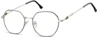Okulary korekcyjne, oprawki, szkła - Sunoptic Okulary oprawki owalne zerówki metalowe korekcyjne L122B - miniaturka - grafika 1