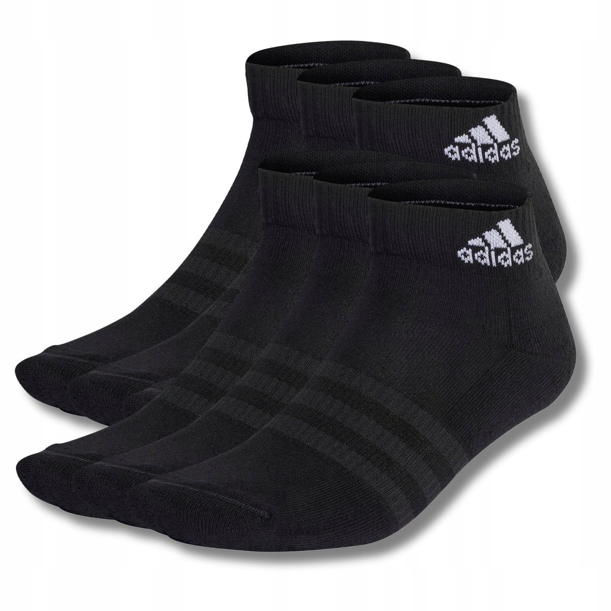 MĘSKIE SKARPETKI SPORTOWE ADIDAS BAWEŁNIANE CZARNE UNISEX 6x PAR 37-39 S