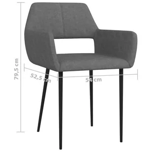 vidaXL Krzesła stołowe, 4 szt., ciemnoszare, tapicerowane tkaniną - Krzesła - miniaturka - grafika 1