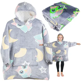 Ciepła Bluza Koc Świecąca Dla Dziecka Junior 2W1 - Koce - miniaturka - grafika 1