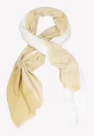 Apaszki i szaliki damskie - Wiosenny Szal damski w odcieniu delikatnego beżu i ciepłej bieli - miniaturka - grafika 1