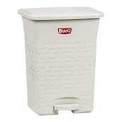Kosze na śmieci - Branq Prostokątny kosz z pedałem 10L Cotton biały - miniaturka - grafika 1