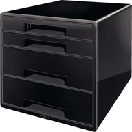 Przyborniki na biurko - Leitz Leitz Biurkowy organizer na dokumenty, 4 szuflady, czarny - miniaturka - grafika 1