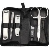 Zestawy do manicure i pedicure - Hans Kniebes Etui do manicure skóra nappa 6-częściowe No. 02 Schwarz 5.0 szt. - miniaturka - grafika 1