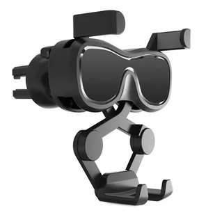 Grawitacyjny uchwyt samochodowy do smartfona na kratkę nawiewu z odświeżaczem czarny - Uchwyty samochodowe do telefonów - miniaturka - grafika 1