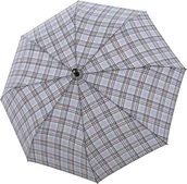 Parasole - Parasol automatyczny Fiber Burgund w kratę szary - miniaturka - grafika 1