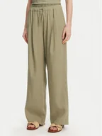 Spodnie damskie - Marella Spodnie materiałowe Fred 2513131085 Zielony Wide Leg - miniaturka - grafika 1