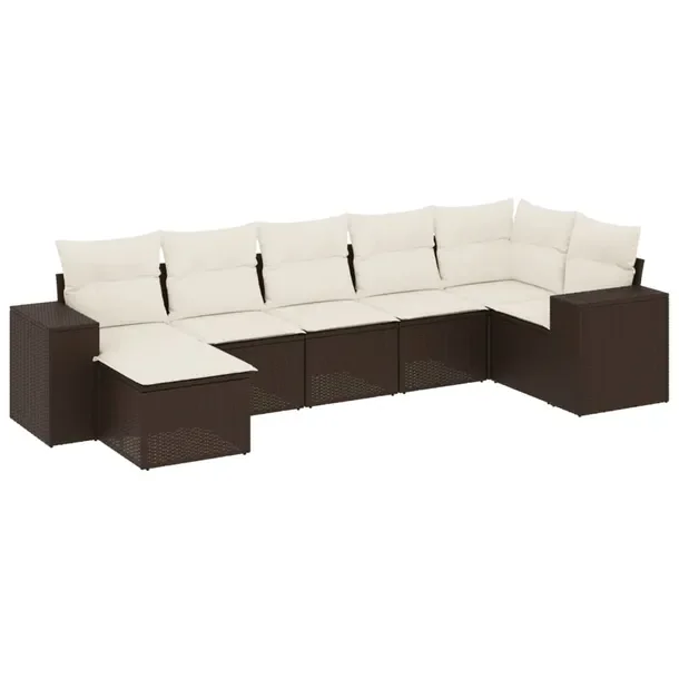 Zestaw wypoczynkowy z brązowego rattanu PE, wymiary: 62x62x69 cm, 55x62x69