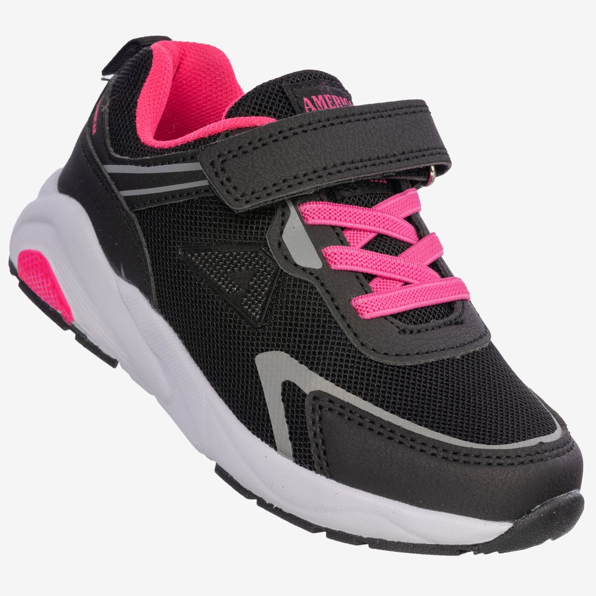Buty Sportowe Dla Dziewczynki Na Rzepy Dziecięce American Club Czarne RL123/23 Czarny 27