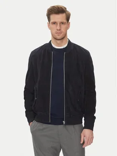 Serge Pariente Kurtka skórzana M888 Granatowy Regular Fit - Kurtki męskie - miniaturka - grafika 1