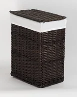 Kosze wiklinowe - CORSAN - Kosz wiklinowy na pranie CZARNY/WENGE z wyściółką ECRU 45x29x56 cm 169B - miniaturka - grafika 1