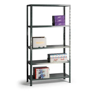 B2B Partner Regał metalowy, 1800x900x400 mm, 5 półek, szary 540005 - Szafy i regały magazynowe - miniaturka - grafika 1