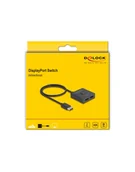 Akcesoria do monitorów - DeLOCK DisplayPort Switch 2 > 1 bidirectional 8K Kolor: CZARNY, 50cm 18906 - miniaturka - grafika 1