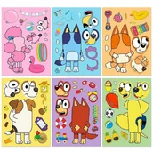 Zabawki kreatywne - Wyklejanka manualna dla dzieci Bluey Naklejka Naklejki 6 szt - miniaturka - grafika 1