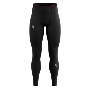 Spodnie sportowe męskie - COMPRESSPORT kompresyjne legginsy do biegania męskie UNDER CONTROL TIGHTS czarne - grafika 1