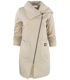 Cienka długa bluza ze skośnym suwakiem i kominem BEATA - Bluzy damskie - miniaturka - grafika 1