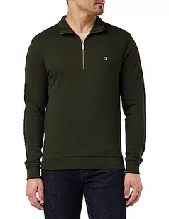 Farah - Sweter męski, bluza Aintree z zamkiem 1/4, długi rękaw, kołnierz z półokrągłym dekoltem, bawełna organiczna, nowoczesny krój, kalafonia, XXL, Rosin, XXL - Swetry męskie - miniaturka - grafika 1