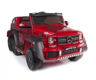 Pojazdy elektryczne dla dzieci - Import SUPER-TOYS MEGA POJAZD ORYGINALNY MERCEDES G63 NAPĘD 6X6 MIĘKKIE KOŁA MIĘKKIE SIEDZENIE SIEDZENIE DLA RODZICA 2x12v14AH LAKIER MP4 SX-1888-LAKIER-CZERWONY - miniaturka - grafika 1