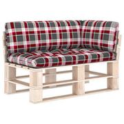 Poduszki ogrodowe - vidaXL Poduszki na sofę z palet 3 szt. w czerwoną kratę 314670 - miniaturka - grafika 1