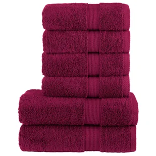 vidaXL 6-cz. zestaw ręczników premium, bordo, 600 g/m2, bawełna 100% - Ręczniki - miniaturka - grafika 1