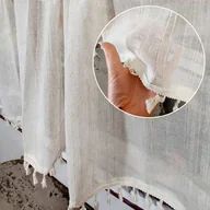 Firany - Zazdrostka boho do kuchni zazdrostki z frędzlami do kuchni 145/45cm - miniaturka - grafika 1