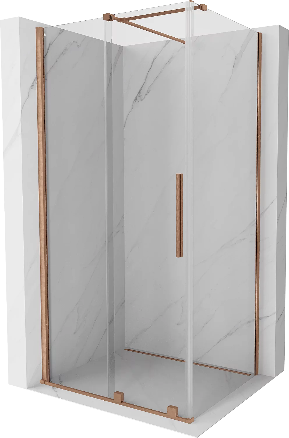 Mexen Velar kabina prysznicowa rozsuwana 100x70 cm, transparent, miedź szczotkowana - 871-100-070-01-65