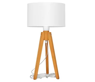 Lampa stołowa ALBA 1xE27/60W/230V białe/dąb - Lampy stojące - miniaturka - grafika 1