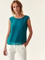 Koszulki i topy damskie - TATUUM Top w kolorze turkusowym - miniaturka - grafika 1