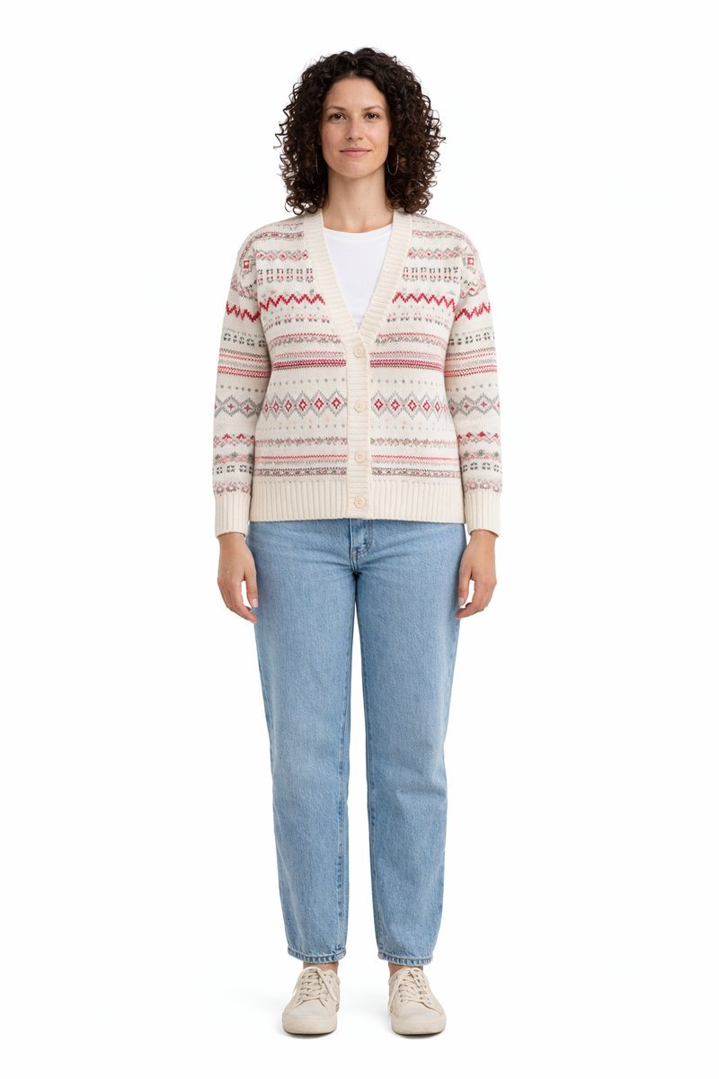LEVIS SWETER DAMSKI ZAPINANY NA GUZIKI WZÓR NORWESKI M 1I3A