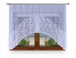 FIRANKA GOTOWA ŻAKARDOWA 23391 160X400 ODPASOWANA ŁUK - Firany - miniaturka - grafika 1