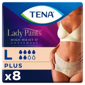Bielizna lecznicza - Tena Lady Pants Creme, majtki chłonne, rozmiar L, 95-130 cm, Plus, 8 sztuk - miniaturka - grafika 1