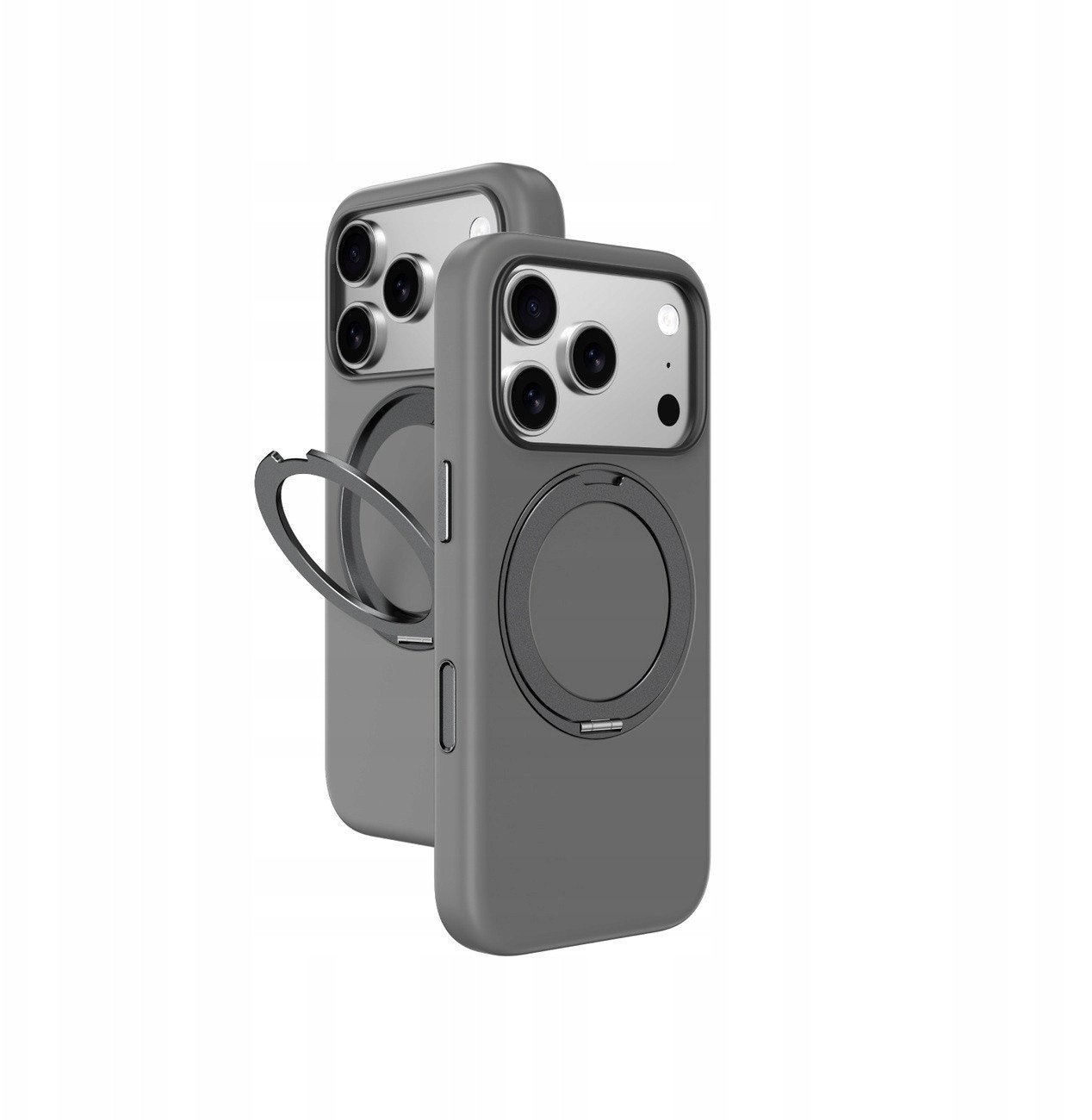 Etui AMAZINGTHING Cloudie na iPhone 17 Pro z podstawką - szare