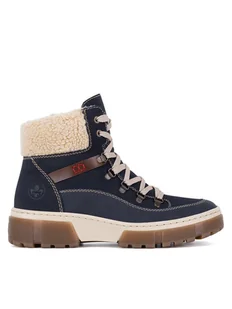 Rieker Botki X8638-14 Niebieski - Botki damskie - miniaturka - grafika 1