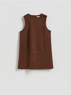 Sukienki - Reserved - Sukienka mini z imitacji zamszu - brązowy - miniaturka - grafika 1
