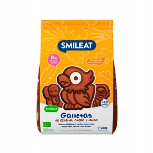 BIO Ciasteczka z orkiszu, kakaowo-jabłkowe 10m+, 220 g Smileat - Przekąski dla dzieci - miniaturka - grafika 1