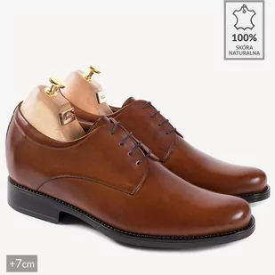 BRILU podwyższające wizytowe buty Josue brązowe - Półbuty męskie - miniaturka - grafika 1