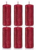 Świece - Świece ozdobne czerwone walec kokon 10/4 zestaw 6 - miniaturka - grafika 1