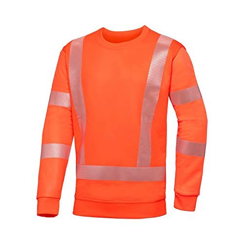 BP 2134-873-0065-XS smukła sylwetka unisex-Sweatshirt, długie rękawy i okrągłe wycięcie pod szyją, 70% poliester/30% bawełna, Warnorange, rozmiar XS