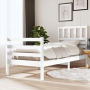 Łóżka - Lumarko Rama łóżka, biała, lite drewno, 75x190 cm, 2FT6, pojedyncza - miniaturka - grafika 1